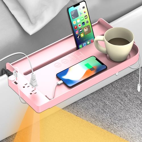 Bedside Shelf for Dorm Bunk Bed with USB Charging Port and AC Outlets