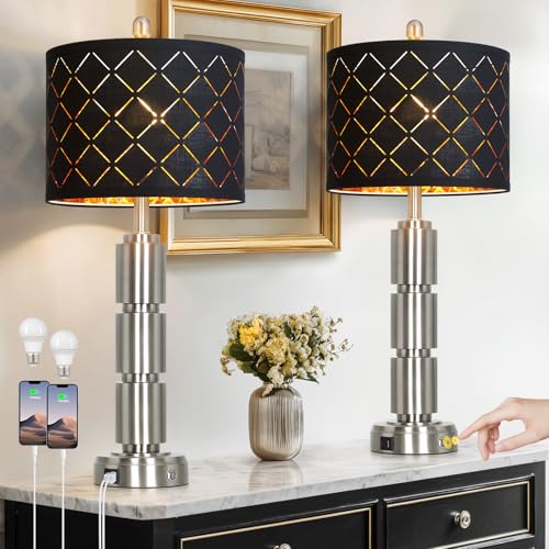 Set of 2 Modern Table Lamps for Living Room Bedroom