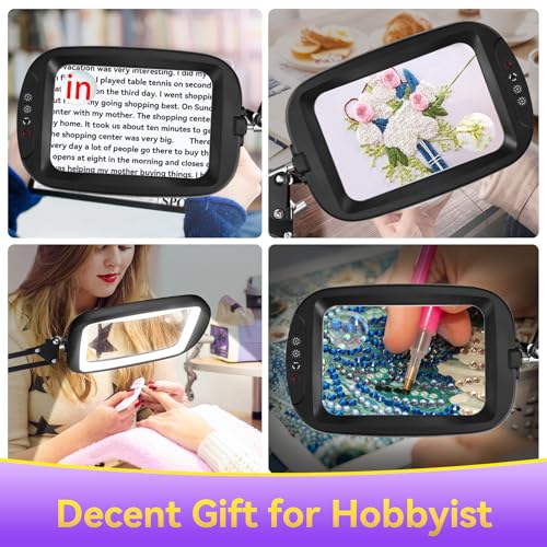 30X 10X Extra Large Floor Magnifying Glass with Light and Stand