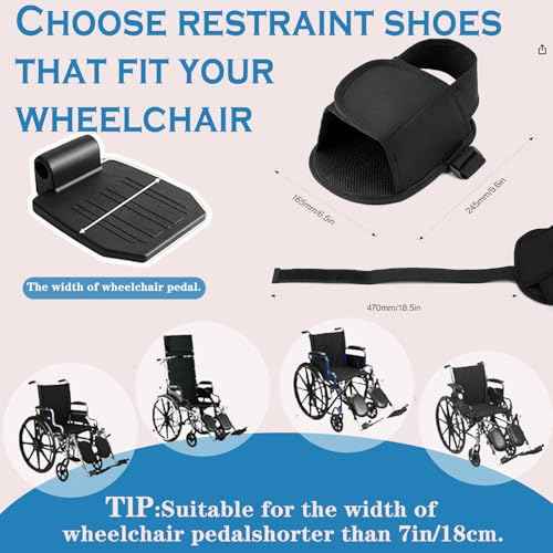 Wheelchair Restraint Shoes Prevent The Foot from Falling Off The Footrest Adjustable & Easy to Wear
