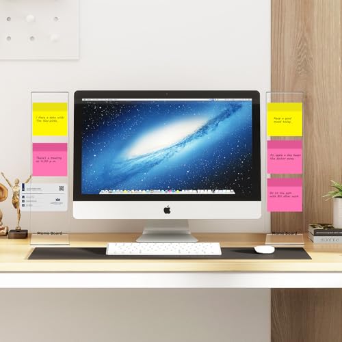 Monitor Memo Board Holder by Computer Screen Acrylic Sticky Note Stand Message Panel Reminder for Office