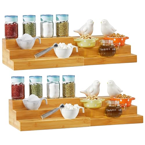 Bamboo Expandable Spice Rack Organizer