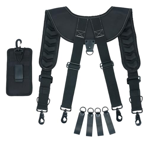 Leather Tool Belt Suspenders Construction Bag Suspenders Molded Air Channel Work Belt Suspender for Carpenter