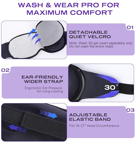 Sleep Mask Headphones Bluetooth 5.4 with 3D Removable Hot & Cold Compress