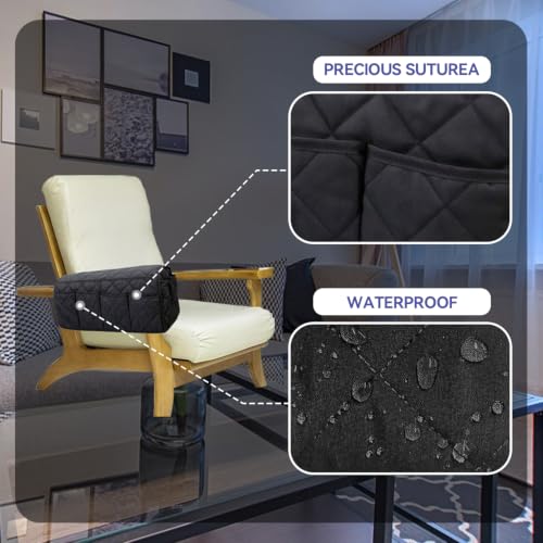 Armchair Caddy Remote Control Holder for Couch Recliner Armrest Organizer Non Slip Couch Arm Covers for Sofa with 14 Pockets Storage for Magazine
