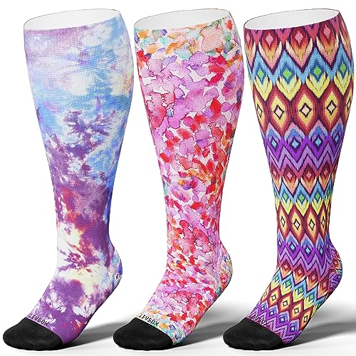 Plus Size Compression Socks for Women Men Wide Calf Extra Large 15