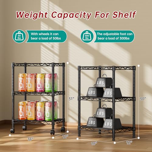 5Tier Adjustable Storage Shelves Metal Wire Shelving Standing Shelf