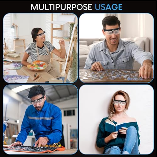 Magnifying Headset with 3 LED Lights and 5 Detachable Lenses