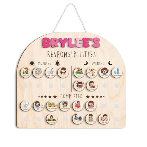 Wooden Chore Chart for Kids Visual Schedule