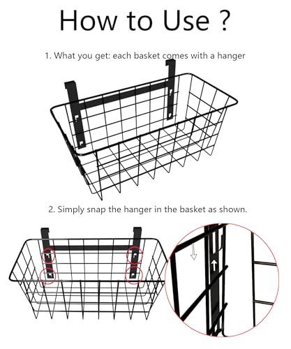 Hanging Kitchen Baskets Wire Storage Basket Over the Cabinet Door Organizer