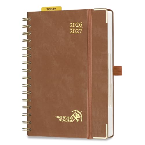 2026 2027 Academic Daily Planner One Page Per Day Hardcover Appointment Book with Hourly Time Slots
