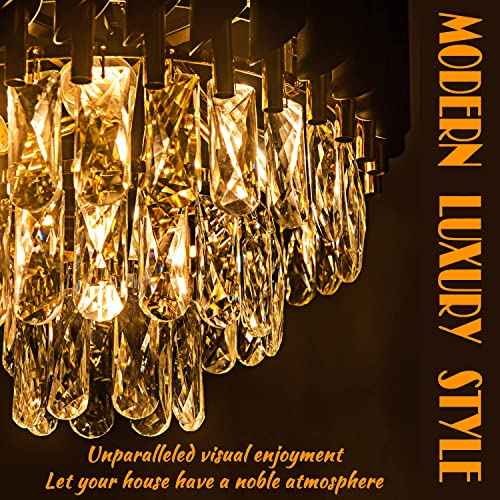Modern Luxury Crystal Chandelier Light Fixture for Dining Room Living Room