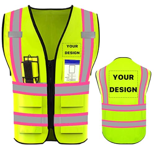 High Visibility Reflective Safety Vest with Pockets Custom Your Logo Safety Workwear