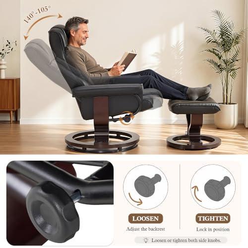 Manual Swivel Recliner with Ottoman