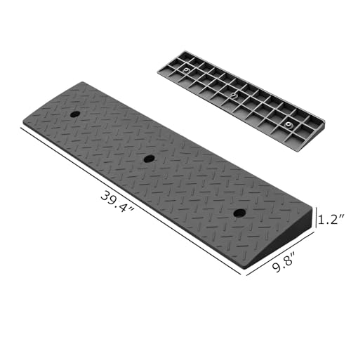 2 Pack 2'' Rise Rubber Curb Ramp Heavy Duty Loading Rubber Curb Ramps 3 Tons Driveway Ramp Car Slope Ramp for Loading Dock Bike Vehicle Warehouse Sidewalk Wheelchair