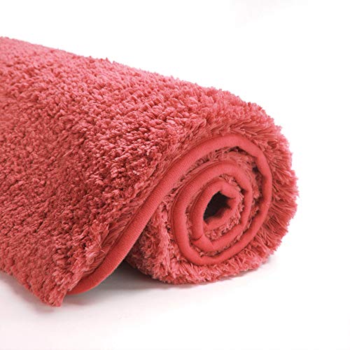 Bathroom Contour Rug Non Slip Bath Mat Water Absorbent Soft Microfiber Shaggy Bathroom Mat Machine Washable Bath Rug for Bathroom Thick Plush U Shape Toilet Rug