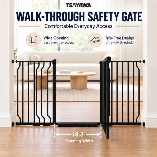 Extra Wide Auto Closing Baby Safety Gate for Stairs & Doorways