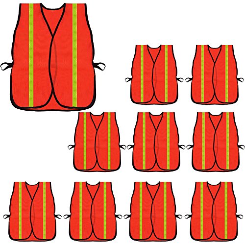 High Visiblity Reflective Mesh Safety Vest Bulk 10 Pack