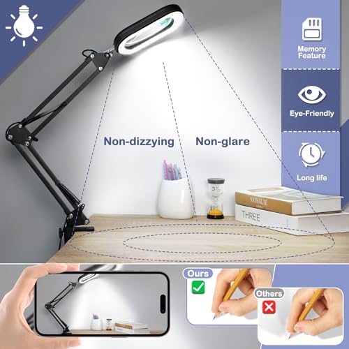 Square Magnifying Glass with Light and Stand