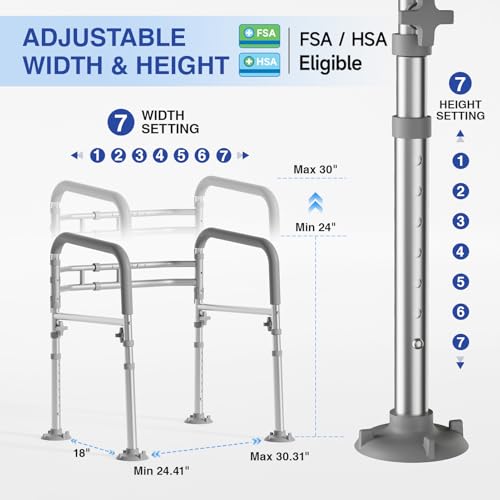 Foldable Toilet Safety Rails for Seniors