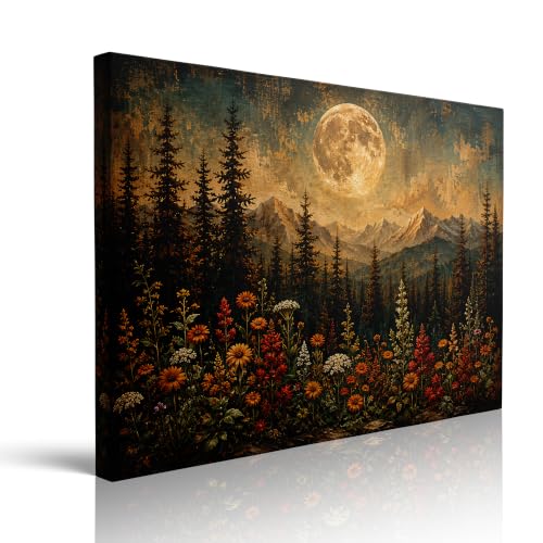 Framed Flower Landscape Canvas Wall Art Ready to Hang