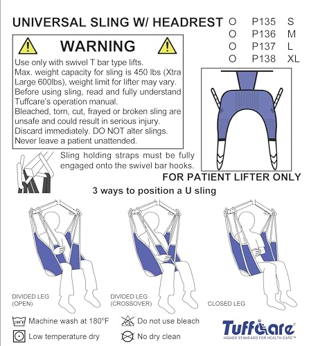 Universal Divided Leg Patient Lift Sling with Headrest