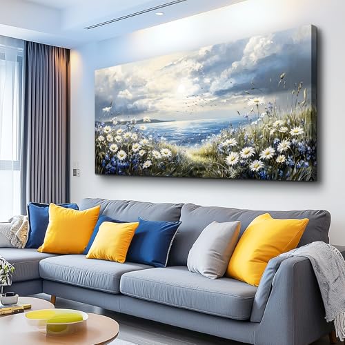 Wall Art for Living Room Canvas Wall Decor for Bedroom Office Wall Decoration Landscape Paintings Modern Purple Lake View Wall Pictures Artwork Hotel Room Home Decor Ready to Hang 20x40 in