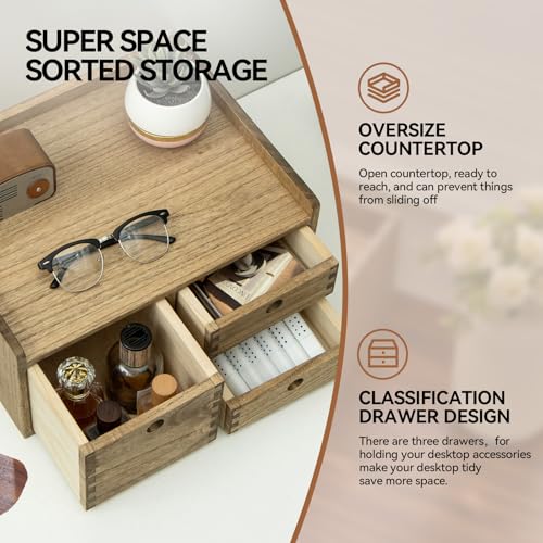 Wood Desk Cabinet with 3 Layer Trays 3KWJG