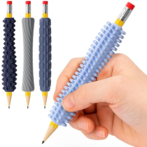 4 Pack Textured Silicone Pencil Grips