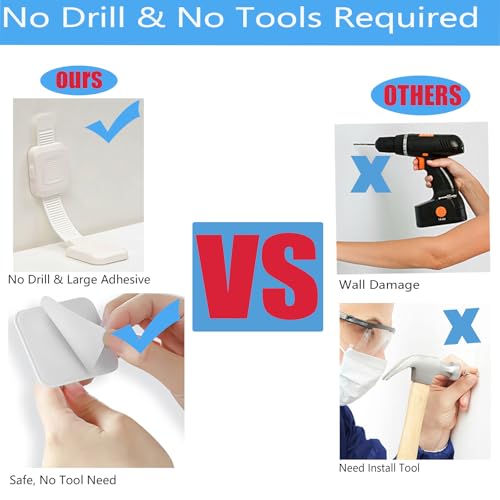 Upgraded No Drill Furniture Anchors for Baby Proofing