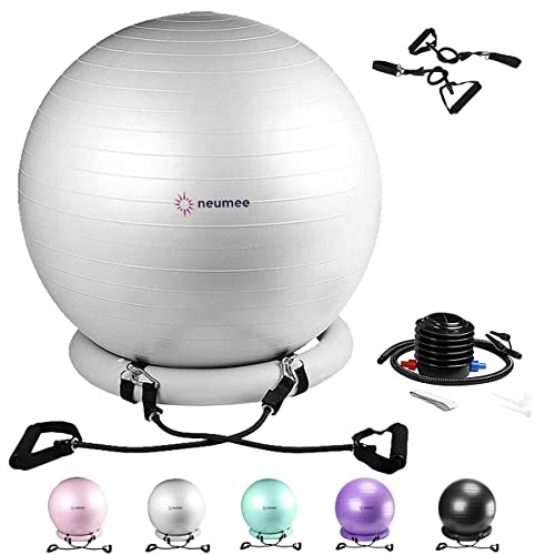 Yoga Ball Chair with 65cm Exercise Ball & 2 Resistance Bands