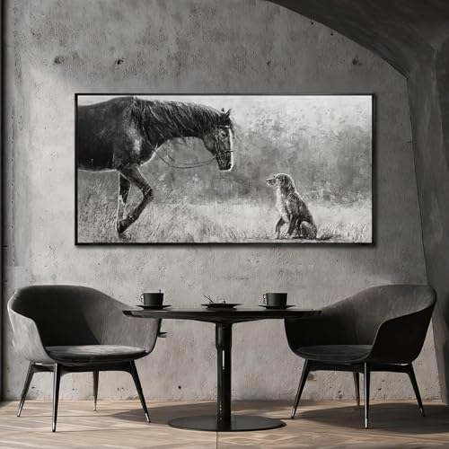 Green Canvas Wall Art for Living Room Flowers Grey Abstract Wall Decor White Horse Pictures Gold Leaves Artwork Arts for Hotel Office