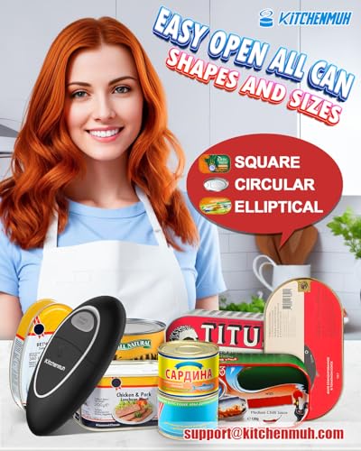 One Touch Electric Can Opener Fits All Can Sizes for Seniors with Arthritis