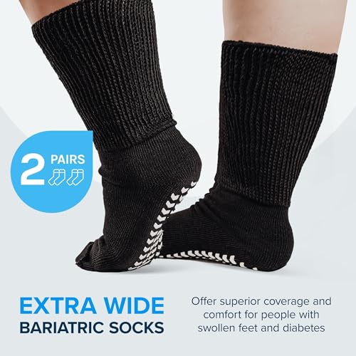 2 Pairs Extra Wide Socks for Swollen Feet