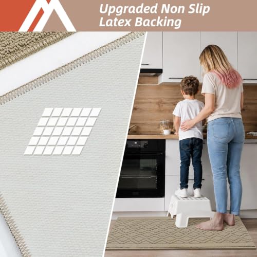 48x20 Inch 30X20 Inch Kitchen Rug Mats Made of 100% Polypropylene 2 Pieces Soft Kitchen Mat Specialized in Anti Slippery and Machine Washable