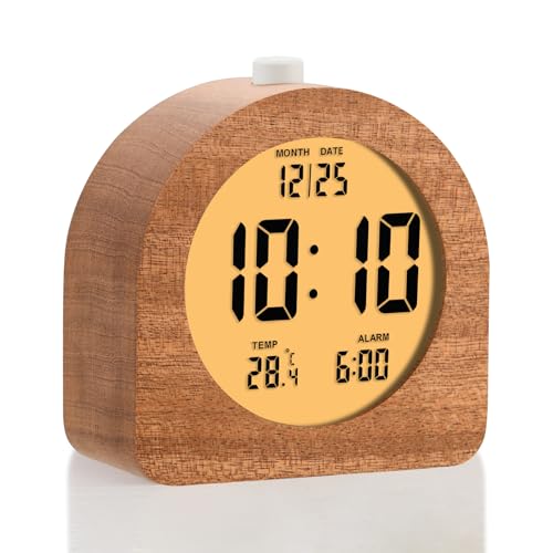Wooden Digital Alarm Clock for Bedrooms