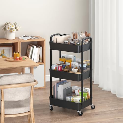 3 Tier Rolling Utility Cart with Handle