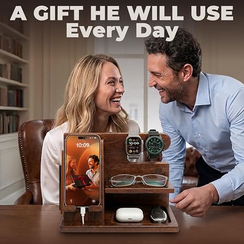 Wood Phone Docking Station for Men
