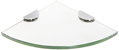Glass HRC8QR BR Quarter Round Glass Shower Shelf with Half Round Clamp