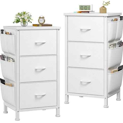 Night Stand White Nightstand with Drawers