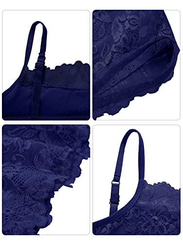 4 Pack Women Soft Lace Cami Stretch Half Camisole Top
