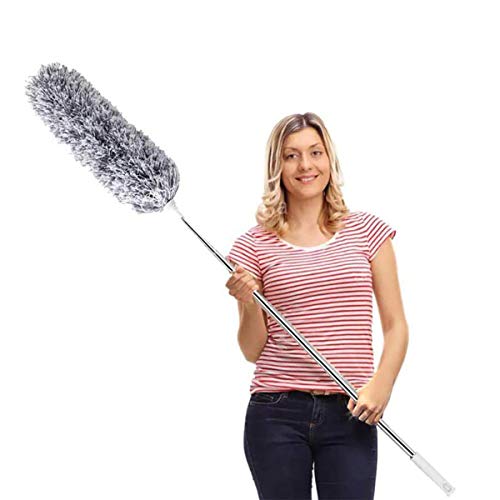 Microfiber Feather Duster Extendable Cobweb Duster with 100 inches Extra Long Pole