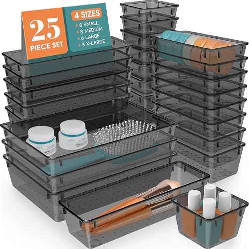 25 PCS Plastic Drawer Organizer Set