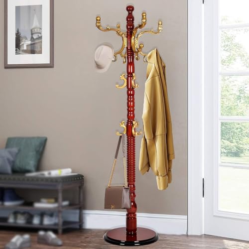 73" Wooden Coat Rack Stand