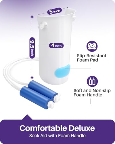 Sock Aid Easy to Use Sock Helper with Foam Handles