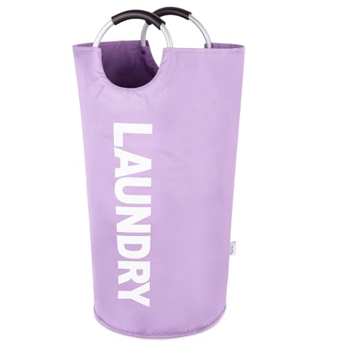 Large Laundry Basket Collapsible Laundry Hamper Tall Clothes Baskets Folding Washing Bin Foldable Fabric Hamper Bags for Bedroom Laundry Room Closet Bathroom College