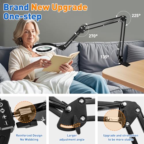 Ultra Long Swing Arm 12X 30X Magnifying Glass with Light