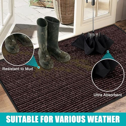 Indoor Outdoor Door Mat Heavy Duty Front Door Mat Ultra Absorbent