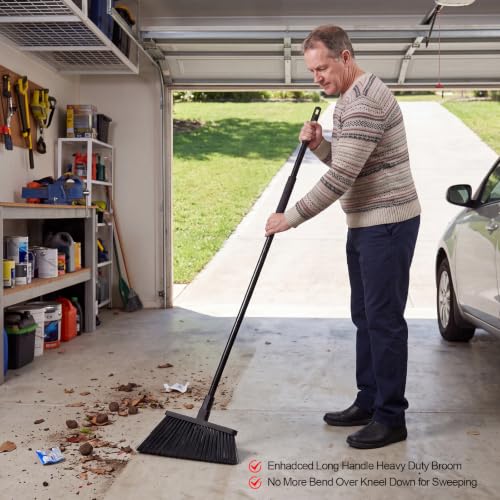 Broom 4 Pack Heavy Duty Outdoor Brooms for Floor Cleaning