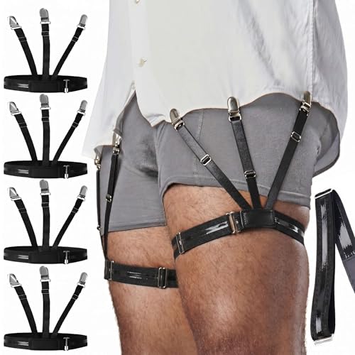 Mens Shirt Stays Adjustable Elastic Shirts Tucker Shirt Garter for Men Police Keep Shirt Tucked